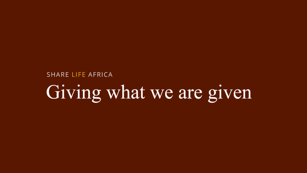 Giving what we are given
